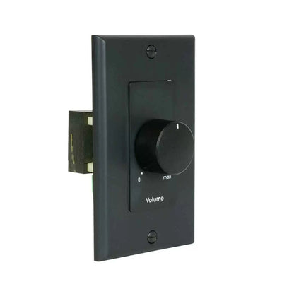 Lowell 100W Mono Volume Control With Decorator Wall Plate | With Bypass | Black
