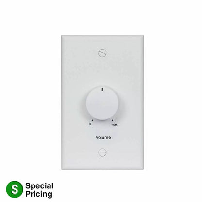 Lowell 100W Mono Volume Control With Standard Wall Plate | Without Bypass | White