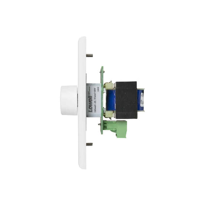 Lowell 100W Mono Volume Control With Standard Wall Plate | Without Bypass | White