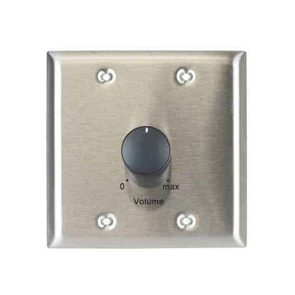 Lowell 200W Mono Volume Control With 2-Gang Standard Wall Plate | Stainless Steel