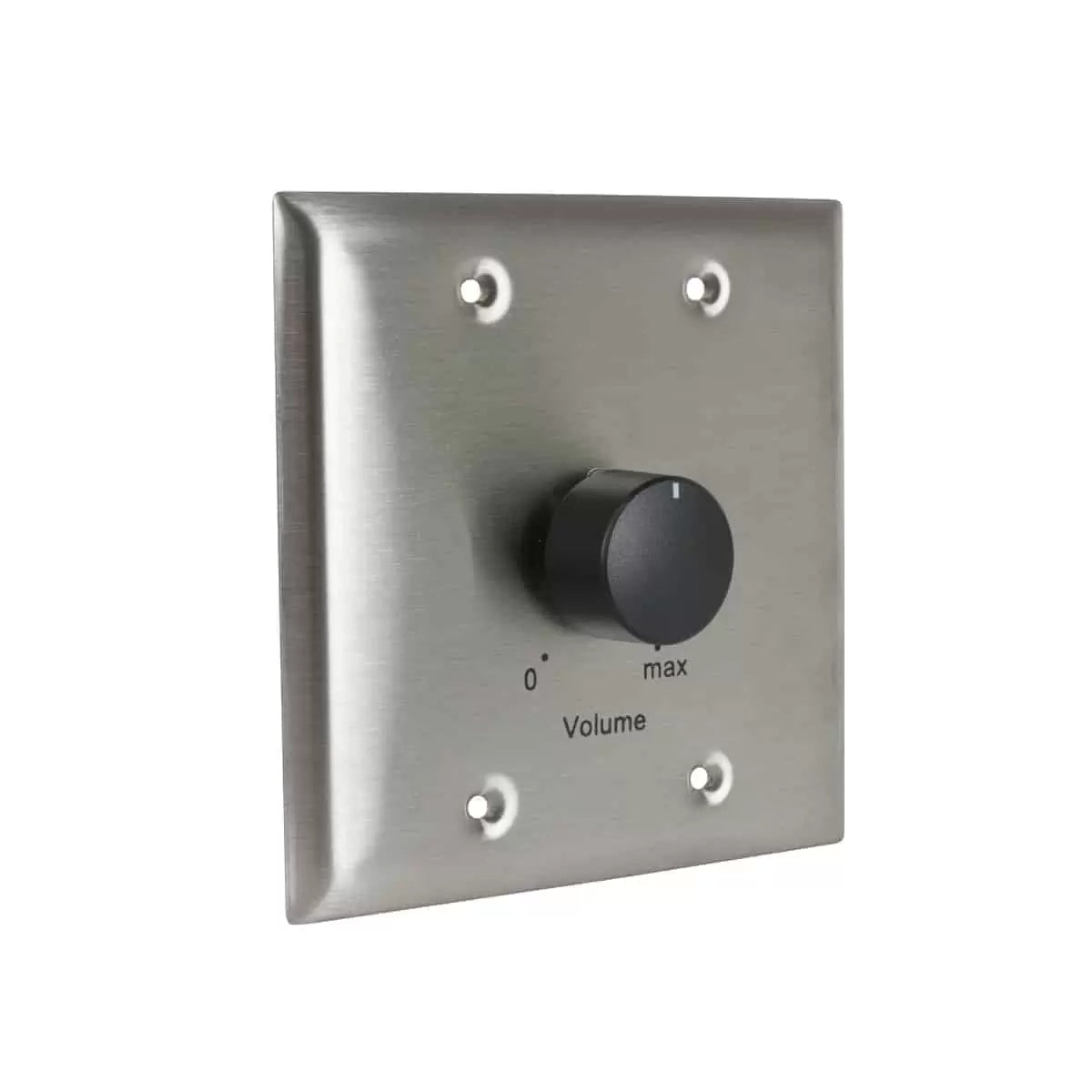 Lowell 200W Mono Volume Control With 2-Gang Standard Wall Plate | Stainless Steel