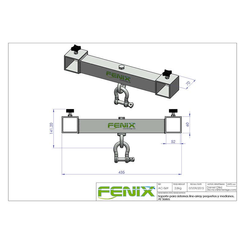 ProX XT-AC569 Stand for Fenix Line Array Systems T-Bar | Silver