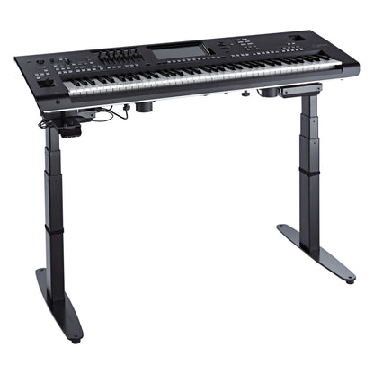 18800 Omega-E supporting a Yamaha Genos arranger keyboard with the frame at mid height, K&M