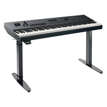 18800 Omega-E carrying a 88-key stage piano with the height controller visible beneath the keyboard, K&M