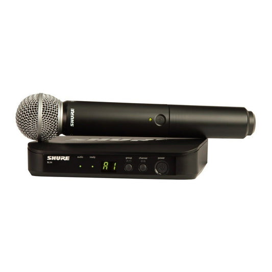 Shure BLX24/SM58 Wireless Vocal System Front with Handheld Wireless Microphone