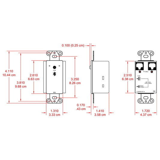 RDL DB-BT1A Wall-Mounted Bluetooth Audio Format-A Interface