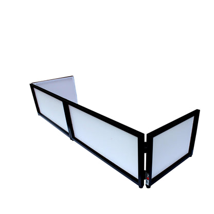 ProX Tabletop DJ Facade 4-Panel Foldable Booth With Scrims | Black