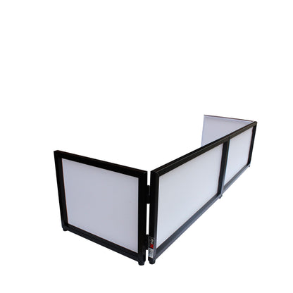 ProX Tabletop DJ Facade 4-Panel Foldable Booth With Scrims | Black