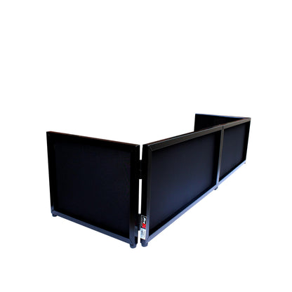 ProX Tabletop DJ Facade 4-Panel Foldable Booth With Scrims | Black