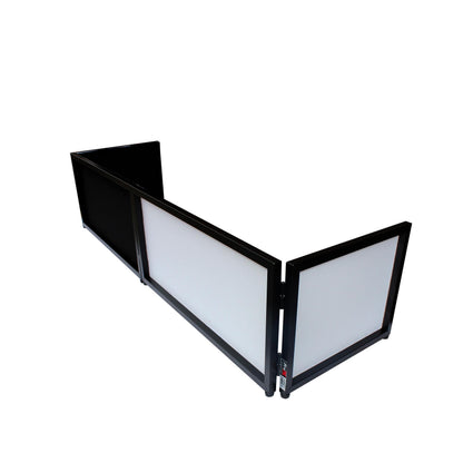 ProX Tabletop DJ Facade 4-Panel Foldable Booth With Scrims | Black
