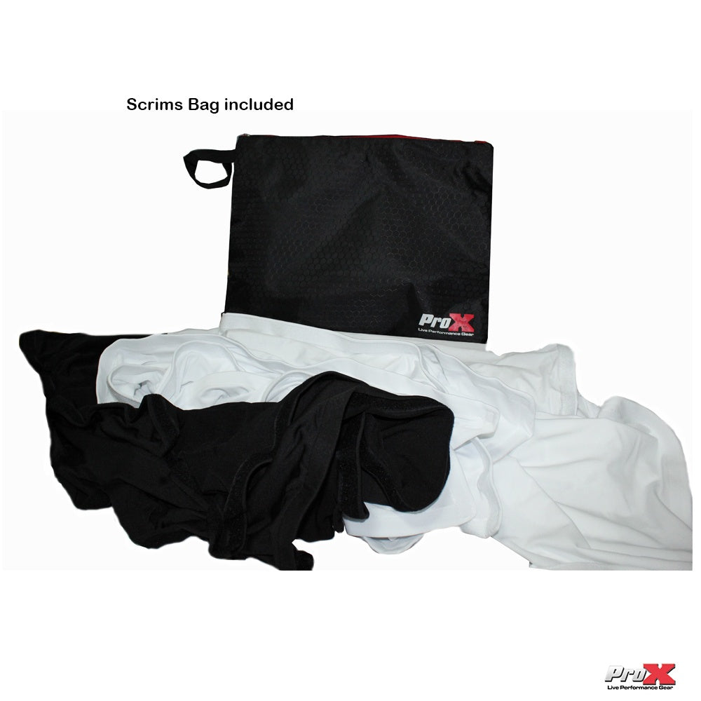 ProX Tabletop DJ Facade 4-Panel Foldable Booth With Scrims | Black