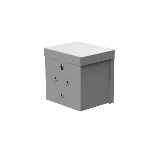 AtlasIED HT-ENC enclosure rear angle with mounting holes and knockouts on back panel