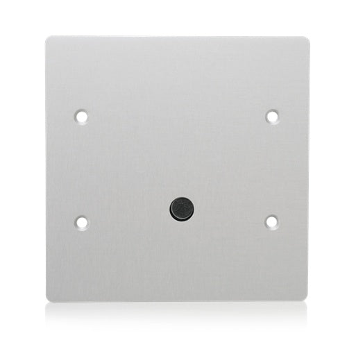AtlasIED IED0540S-2 ambient noise sensor front view with brushed 2-gang plate and center microphone port