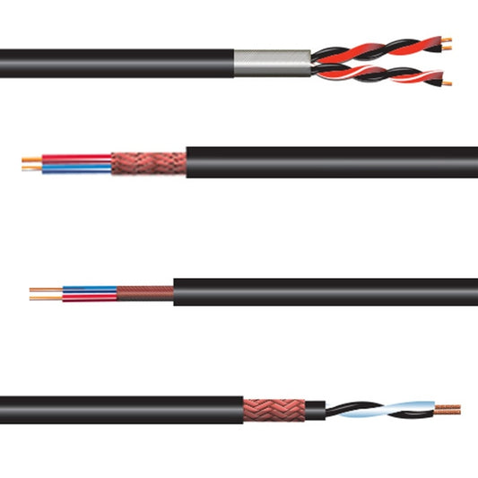 RapcoHorizon microphone cable cutaway views showing braided shielding and twisted conductor pairs