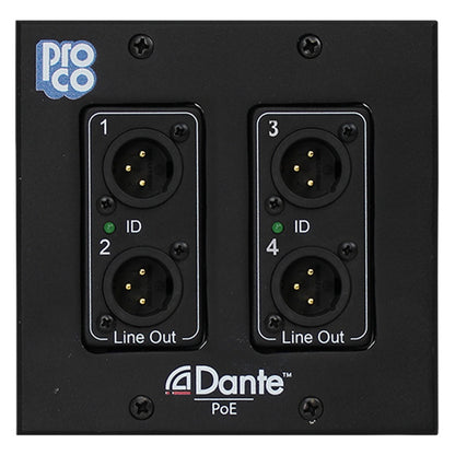 ProCo Sound AODDP Dante Wall Plates | 2 XLR Female + 2 XLR Male