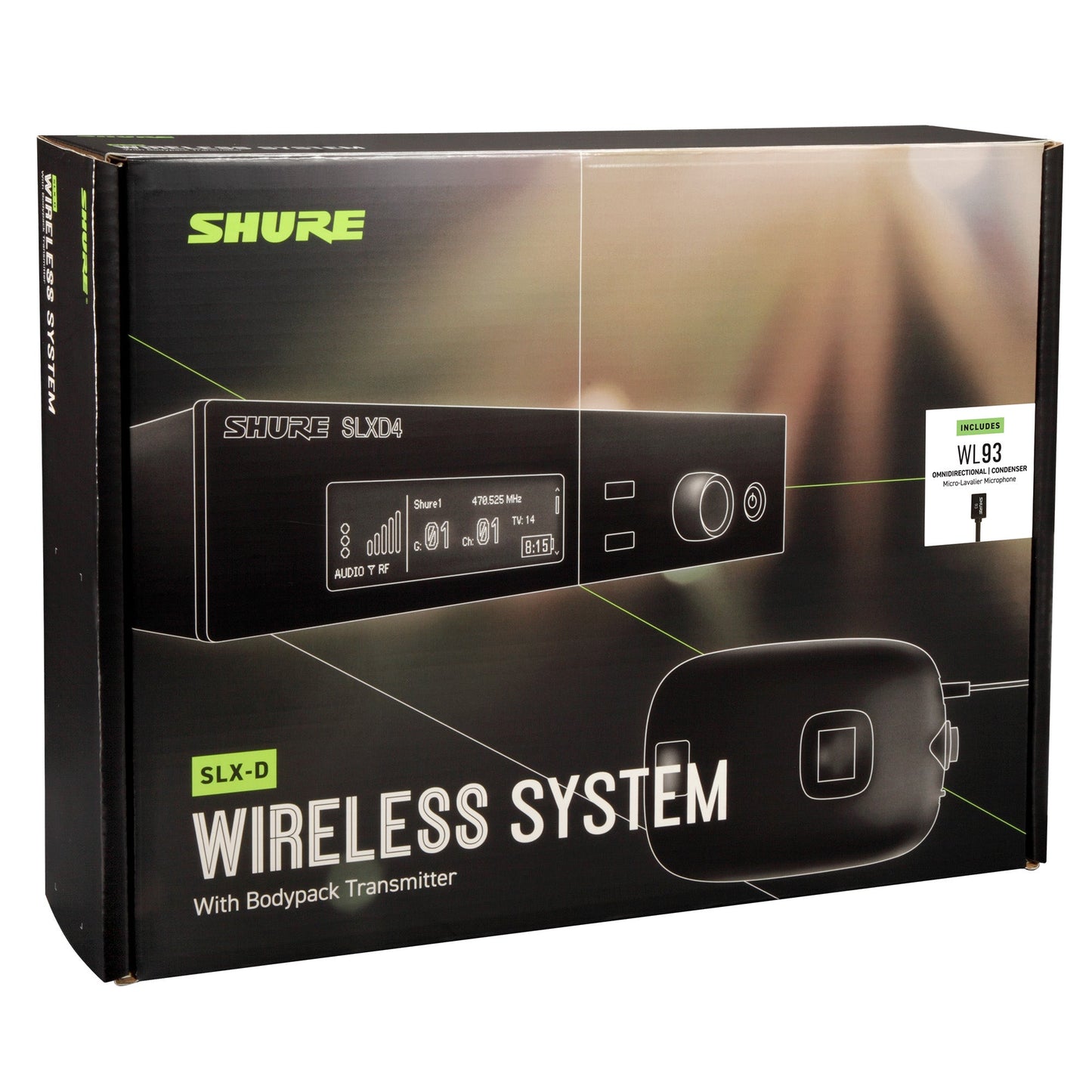 Shure SLXD14/93 Wireless Lavalier Microphone System | Frequency: H55 (514-588 MHz)