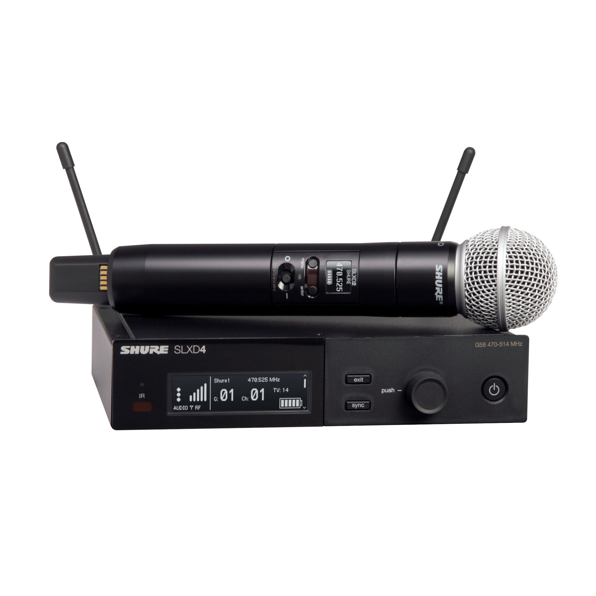 SHURE SLX ワイヤレスマイク SLX24/SM58 ダイナミックマイク Shure SLXD24/SM58 Wireless Handheld Microphone System | Frequency