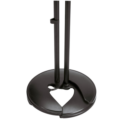 26075 round base detail with heart-shaped cutout and height-adjustment clip on the tube, K&M