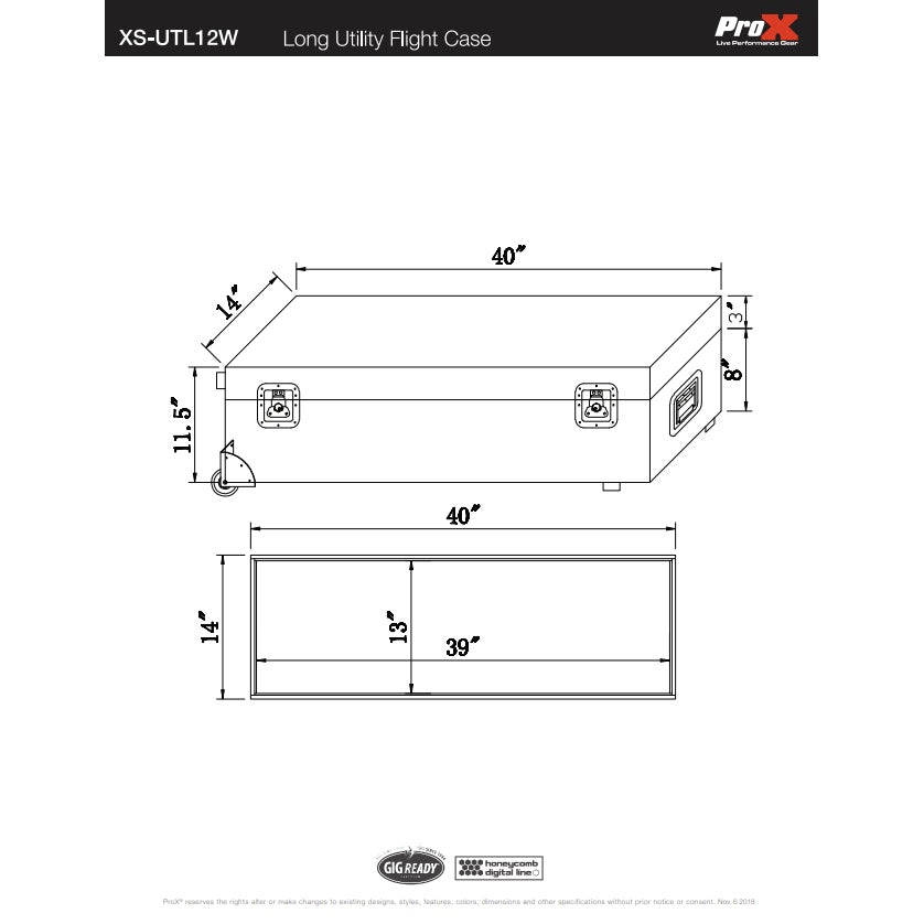 ProX XS-UTL12W ATA Utility Road Case With Low Profile Wheels