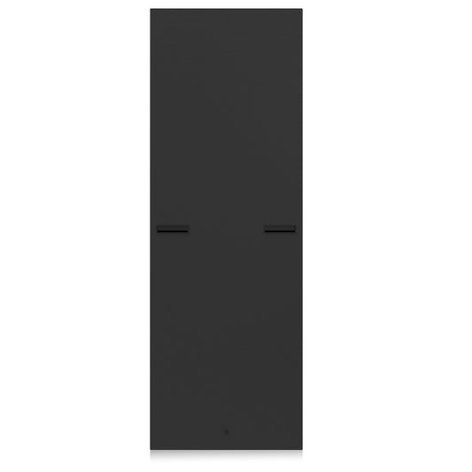 AtlasIED SPS40-25 black 40 RU rack side panel shown flat with two recessed slot handles