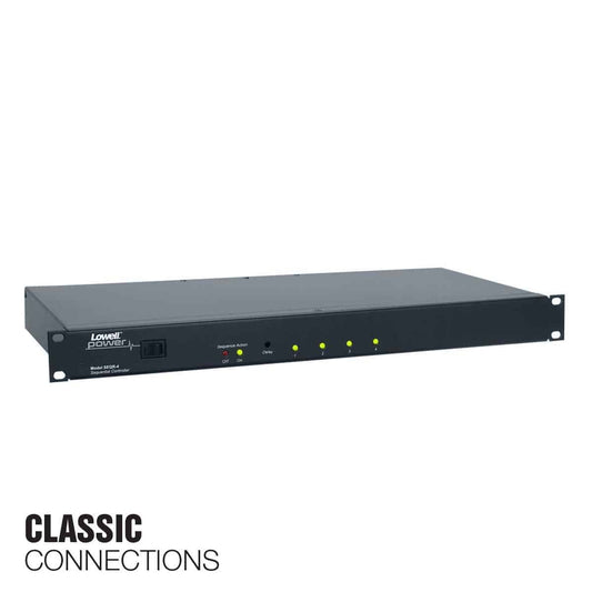 Lowell SEQR Power Sequencer 1U Rackmount Low Voltage Sequencer | 4 Step | Barrier Strip | Rocker Switch
