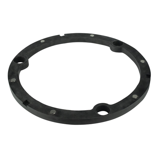 AtlasIED MS1012MIR magnetic isolation ring, angled view of black round frame with embedded magnets