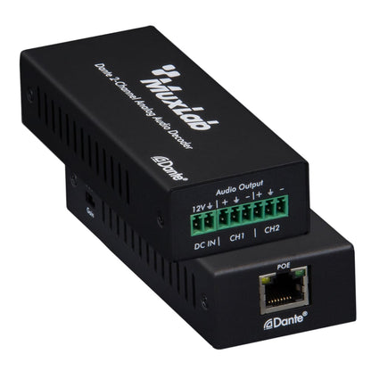 MUXLAB 500552 Dante 2-Channel Analog Audio Decoder