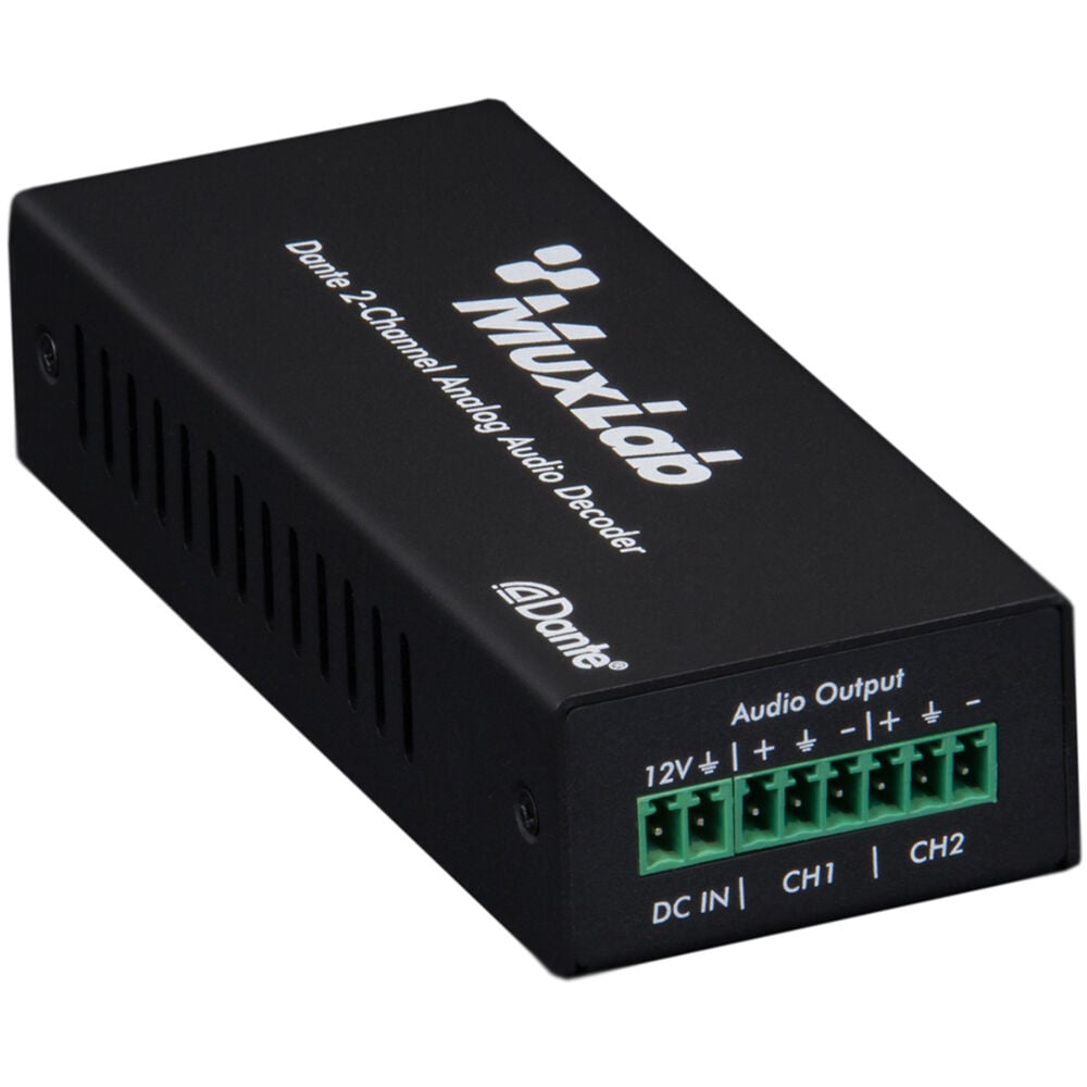 MUXLAB 500552 Dante 2-Channel Analog Audio Decoder