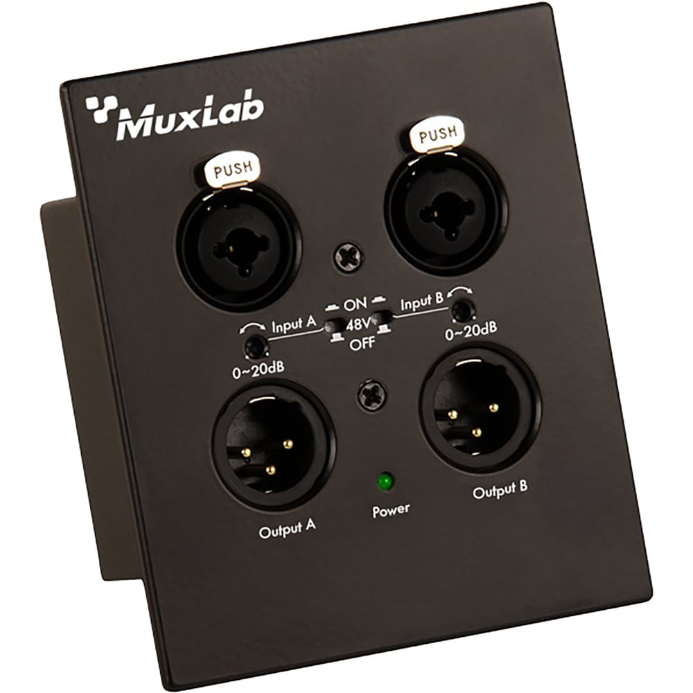 MUXLAB 500558 Dante 2-Channel Xlr Wall-Plate