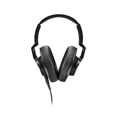 K553 MKII front view showing padded headband and leatherette over-ear cushions with detachable cable, AKG