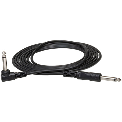 Hosa 1/4 TS to Right-Angle 1/4 TS Unbalanced Interconnect Cable