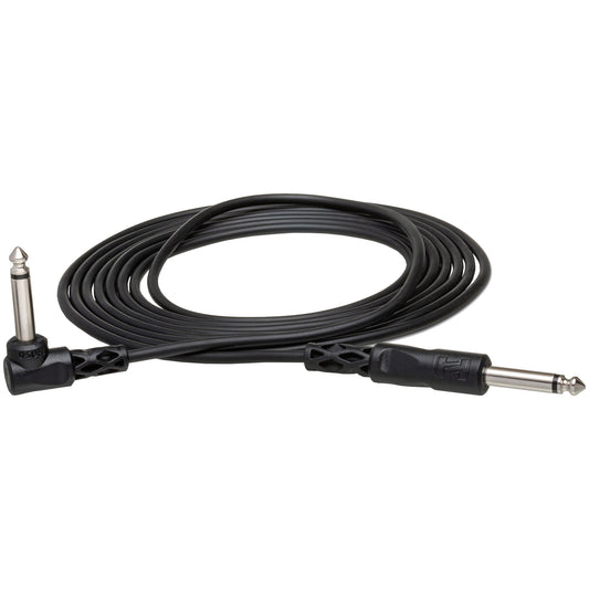 Hosa 1/4 TS to Right-Angle 1/4 TS Unbalanced Interconnect Cable