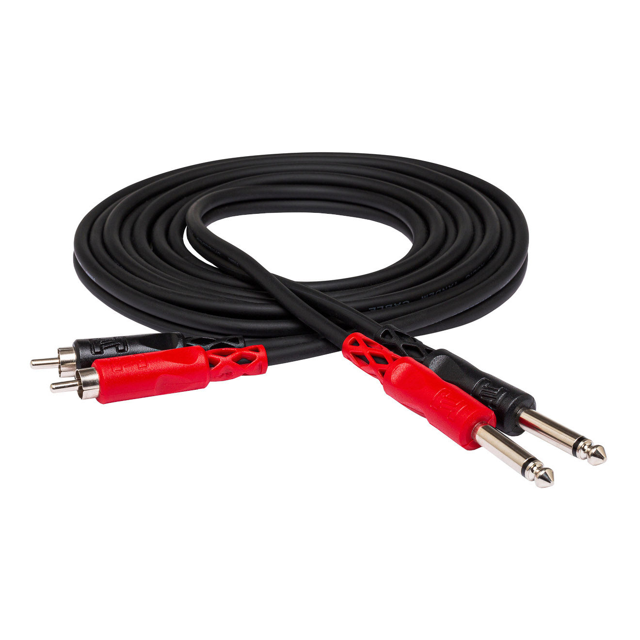 Hosa Dual 1/4 TS to Dual RCA Stereo Interconnect Cable coil