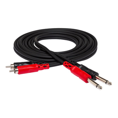 Hosa Dual 1/4 TS to Dual RCA Stereo Interconnect Cable coil