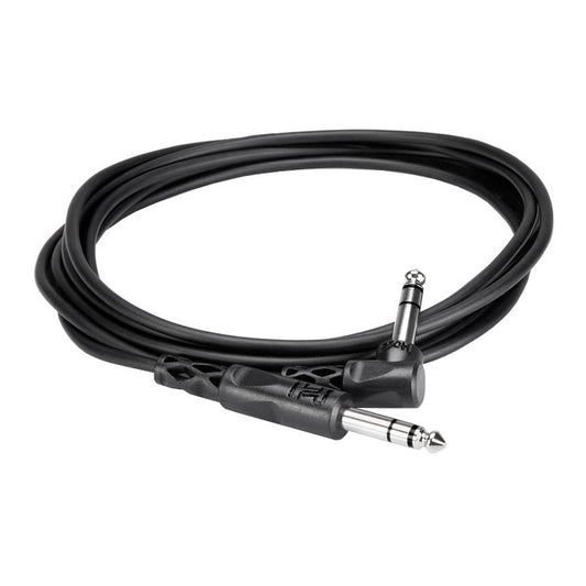 Hosa 1/4 TRS to Right-Angle 1/4 TRS Balanced Interconnect Cable