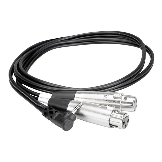 Hosa Dual XLR3F to Right-Angle 3.5mm TRS Camcorder Microphone Cable