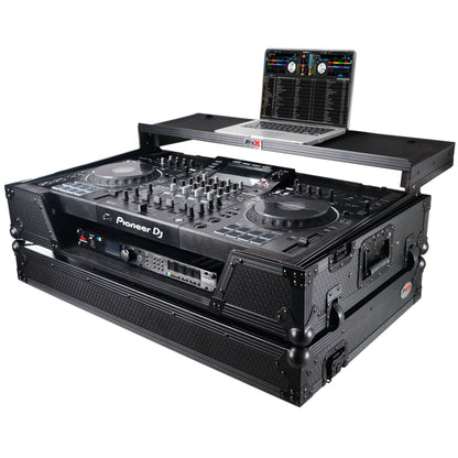 ProX ATA Flight Case For Pioneer XDJ-XZ DJ Controller with 1U Rack Space and Wheels | Black/Black | With Laptop Shelf