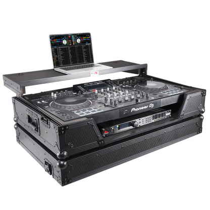 ProX ATA Flight Case For Pioneer XDJ-XZ DJ Controller with 1U Rack Space and Wheels | Black/Black | With Laptop Shelf