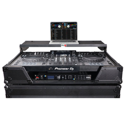 ProX ATA Flight Case For Pioneer XDJ-XZ DJ Controller with 1U Rack Space and Wheels | Black/Black | With Laptop Shelf