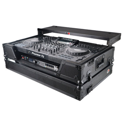 ProX ATA Flight Case For Pioneer XDJ-XZ DJ Controller with 1U Rack Space and Wheels | Black/Black | With Laptop Shelf