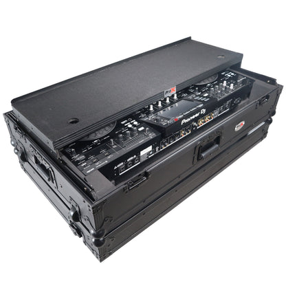 ProX ATA Flight Case For Pioneer XDJ-XZ DJ Controller with 1U Rack Space and Wheels | Black/Black | With Laptop Shelf