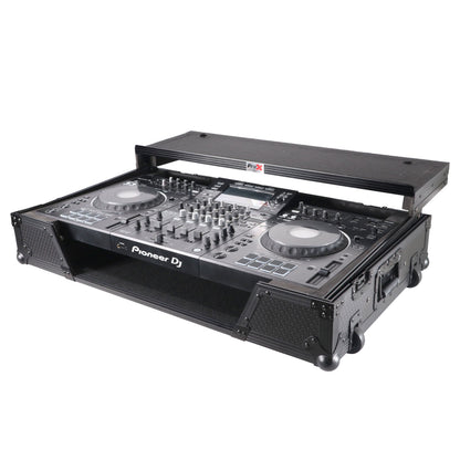 ProX ATA Flight Case For Pioneer XDJ-XZ DJ Controller with 1U Rack Space and Wheels | Black/Black | With Laptop Shelf