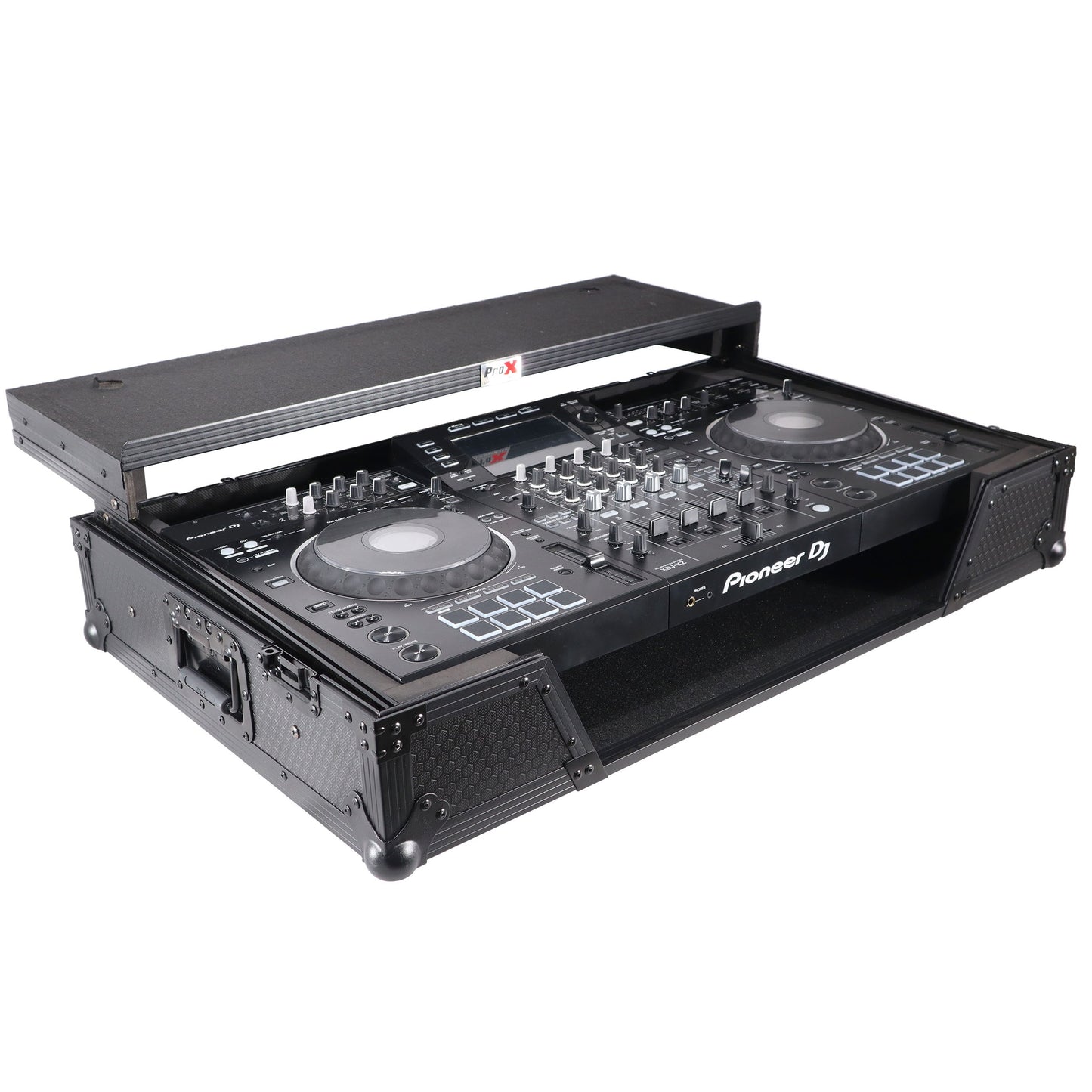 ProX ATA Flight Case For Pioneer XDJ-XZ DJ Controller with 1U Rack Space and Wheels | Black/Black | With Laptop Shelf