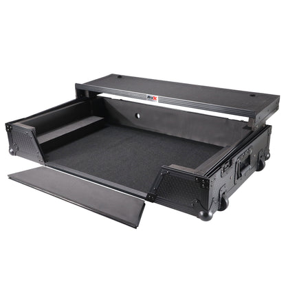 ProX ATA Flight Case For Pioneer XDJ-XZ DJ Controller with 1U Rack Space and Wheels | Black/Black | With Laptop Shelf