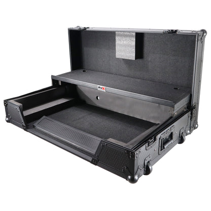 ProX ATA Flight Case For Pioneer XDJ-XZ DJ Controller with 1U Rack Space and Wheels | Black/Black | With Laptop Shelf