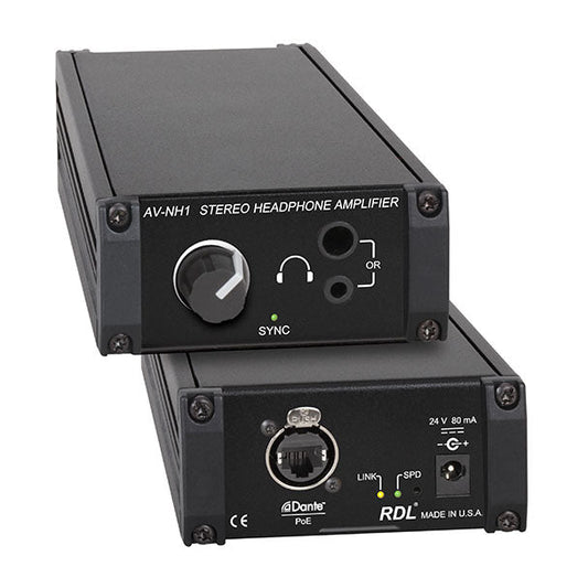 RDL AV-NH1 Dante to Stereo Headphone Amplifier