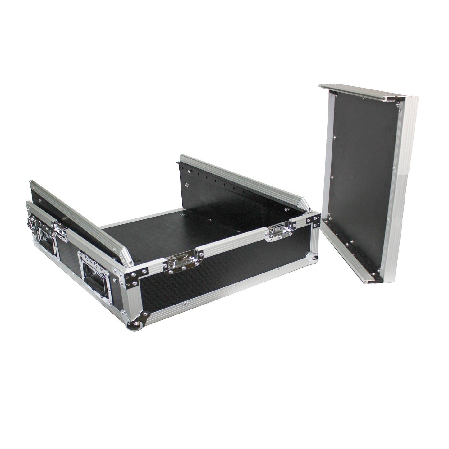 ProX 19" Slant Mixer Flight Case ATA Road Case With Laptop Shelf | 13U | Silver on Black