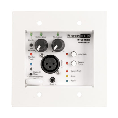 AtlasIED WTSD-MIX31K 3x1 Mic/Line/Aux/Bluetooth Analog Mixer