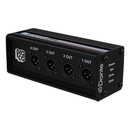 ProCo Sound AODST Dante Drop Box | 4 XLR Male