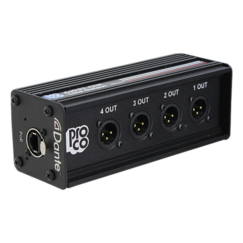 ProCo Sound AODST Dante Drop Box | 4 XLR Male